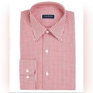 Club Room Men's Red Plaid Dress Shirt Size Medium 15-15.5 NWT BT-3121